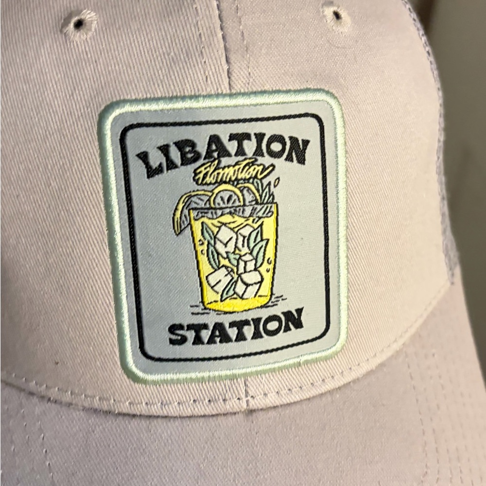 Flomotion Libation Station Tan Mesh Trucker Hat NWT - Picture 3 of 4